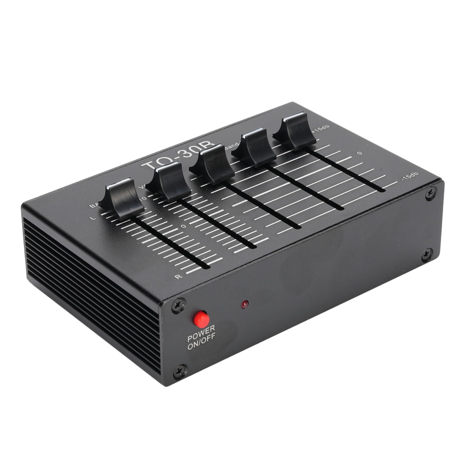 Fockety Preamplificatore Fono, Equalizzatore a 3 Bande in Lega di Alluminio 12dB Preamplificatore per Giradischi Medio-Alto Alto, Equalizzatore a 3 Bande con Controllo del Volume del Bilanciamento del
