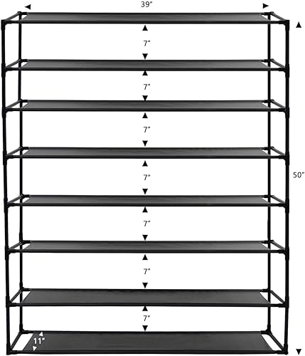 Miniatura 2 de Jerry & Maggie Paquete de 2 zapateros apilables de 8 niveles Simple Trending para garaje, zapatero para entrada, espacio pequeño para estantes de