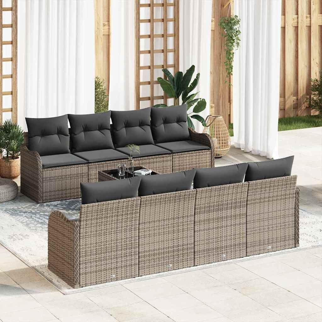 Set di divani da giardino modulari, 7 pezzi, in polyrattan, colore