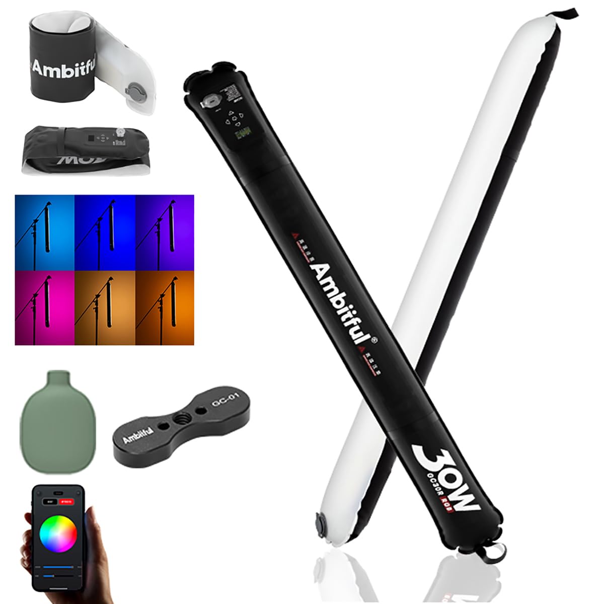 AMBITFUL 照明アクセサリー Amazon.com: Ambitful GC30R 30W RGB Full-Color Inflatable