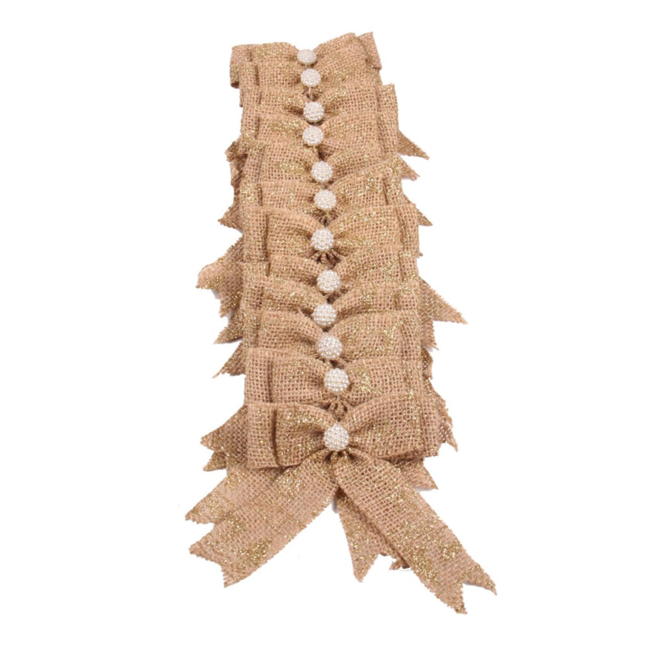 Gatuida Lot De 3 Nœuds Décoratifs en Toile De Jute pour Projets Paniers Décoration De Voiture De Mariage 12 Pièces X 3