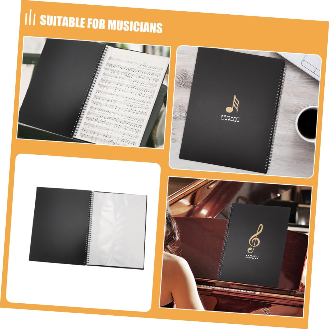 UPKOCH Music Sheet Binder Multi-Layer Music Notation Organizer for Piano Violin Guitar Choir Orchestra Lightweight and Durable File Folder for Musicians