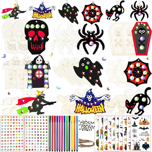 YceLon 71 Stück Halloween Bastelset, Basteln Halloween Kinder, Kreatives...
