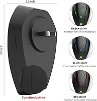 Vista 3 de Repelente ultrasónico de plagas, repelente electrónico de plagas, enchufe ultrasónico para cucarachas, mosquitos, ratones, arañas, hormigas, pulgas