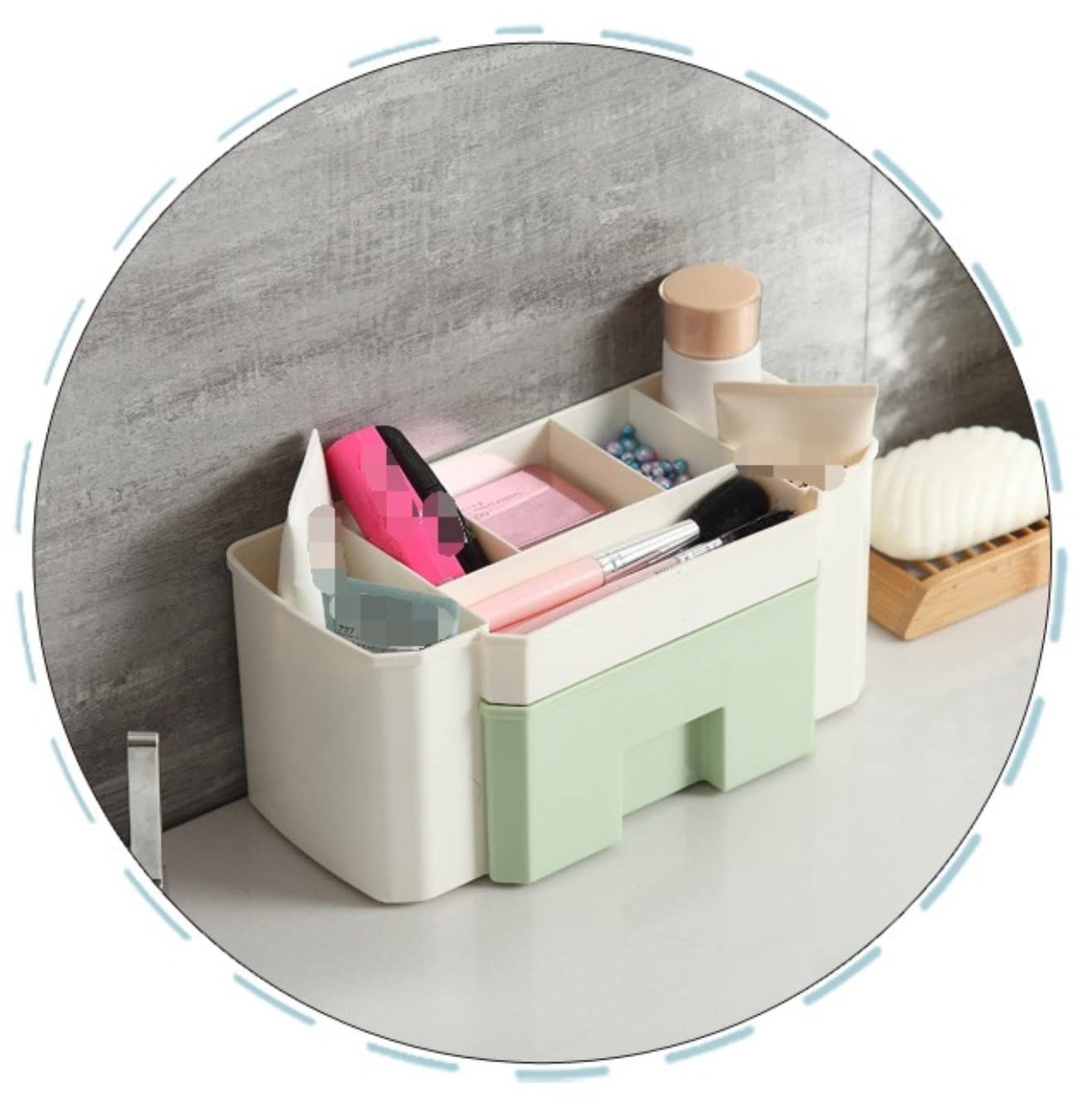 Kosmetik Aufbewahrungsbox Desktop-Aufbewahrungsbox Für Hautpflege Und Kosmetik Mit Schubladen, Schmuck, Kleinigkeiten, Make-up-Organizer Für Schlafzimmer(Pink,A)