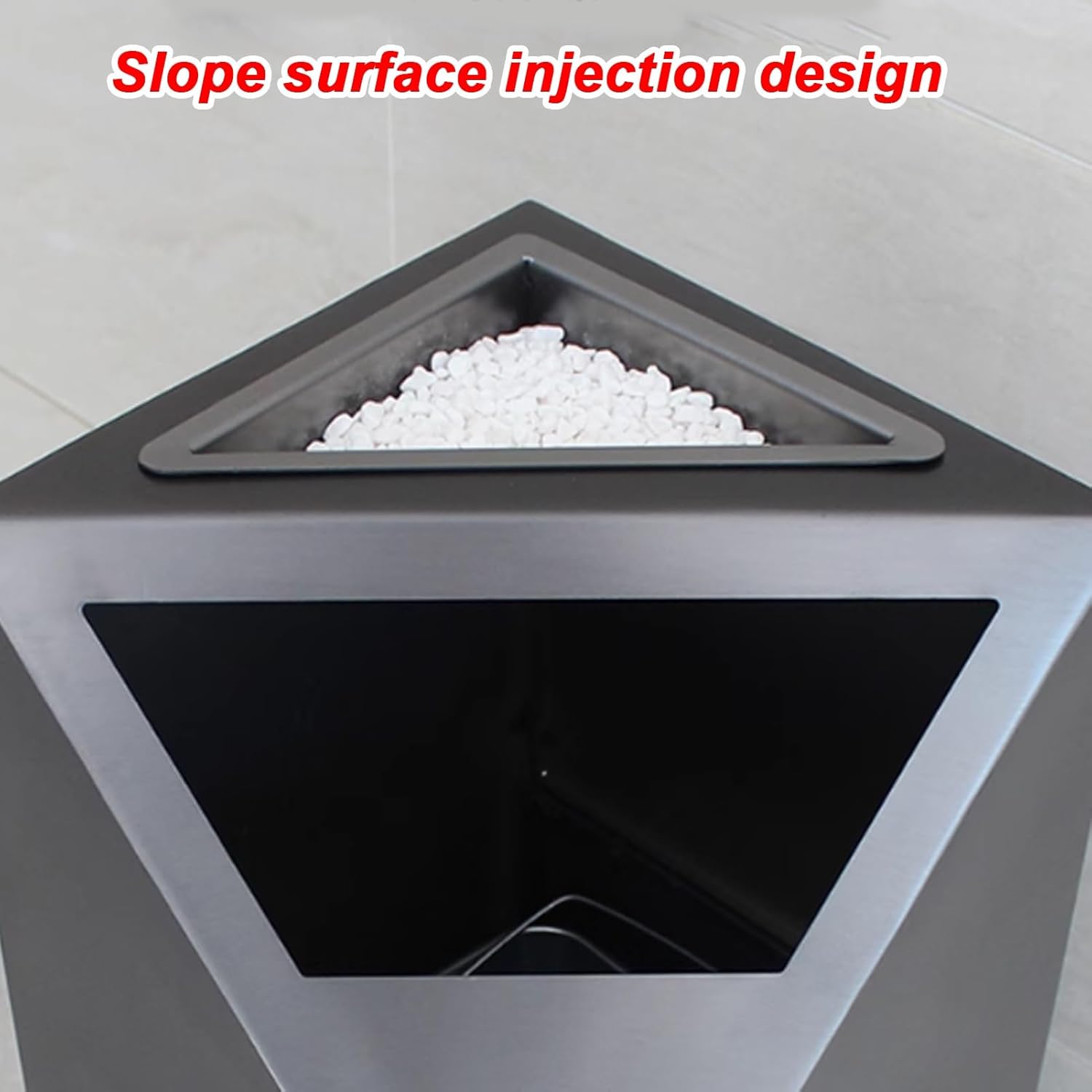 Removable Standing Ashtray Trash Can, Stainless Steel Trash Container, Commercial Smoking Receptacles to Avoid Discarding Cigarette Butts(Champagne)