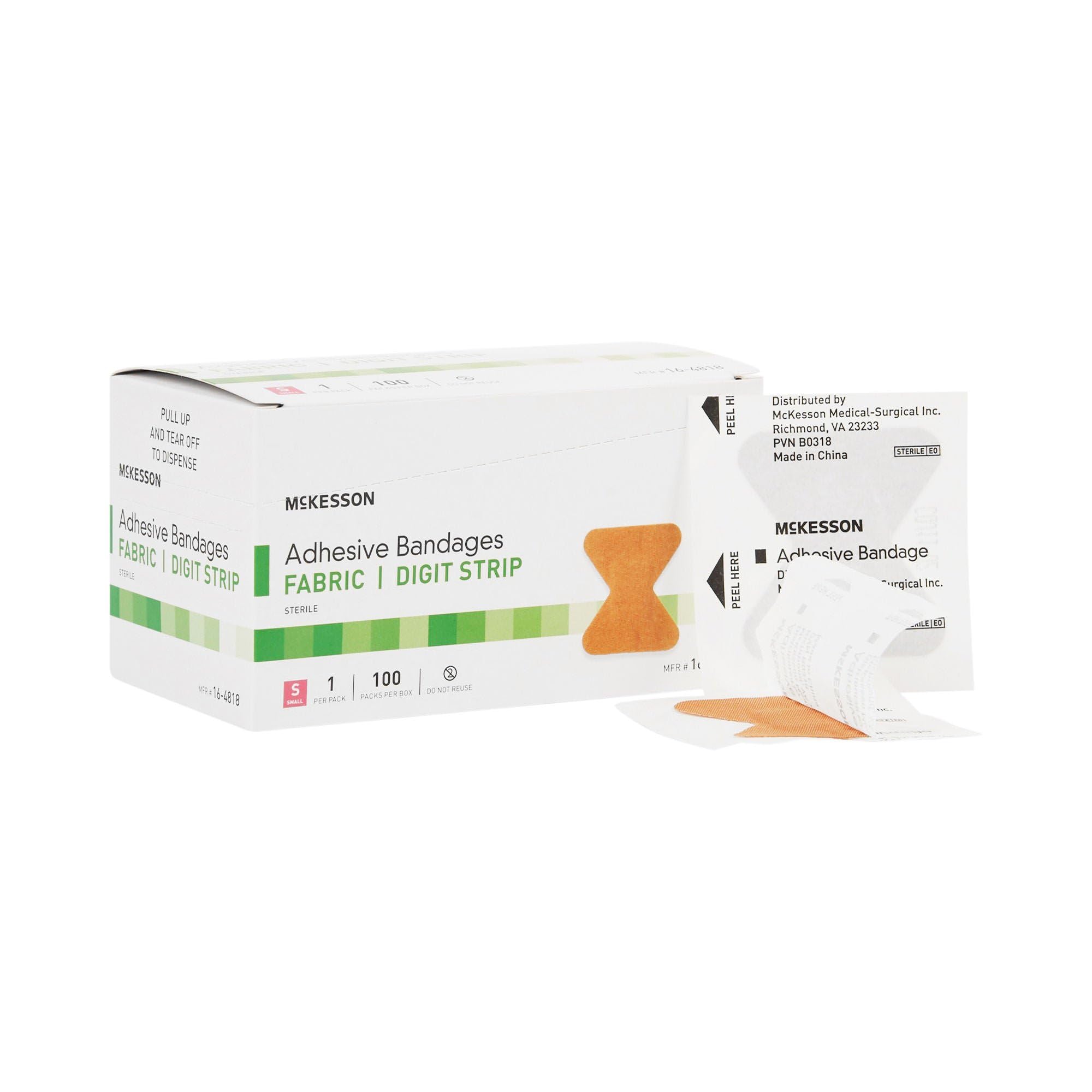 McKesson Adhesive Bandages Sterile Fabric Tan Small