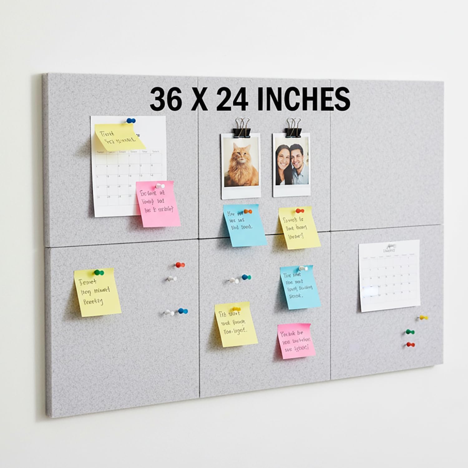 Felt Bulletin Board – Self-Adhesive Wall Pin Board/Memo Board/Notice Board for Notes, Photos, Schedules Felt Message Board for Home, Office, Study Dorm (Grey, 36 x 24 in)-image-22