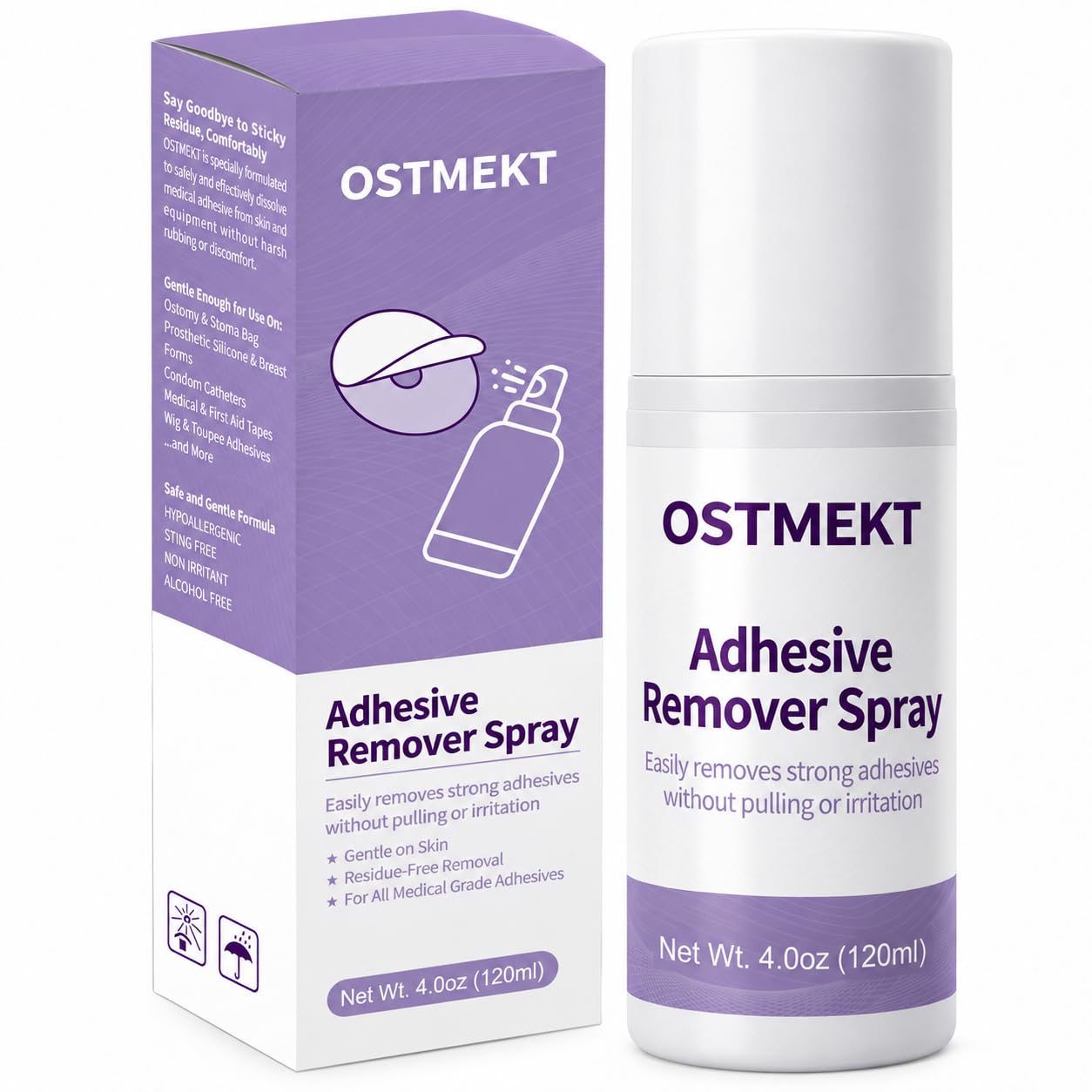 Medical Adhesive Remover Spray – No Sting Alcohol Free Ostomy Adhesive Remove,Gentle Adhesive Remover for Skin,Stoma,Mastectomy,Adhesive Tape
