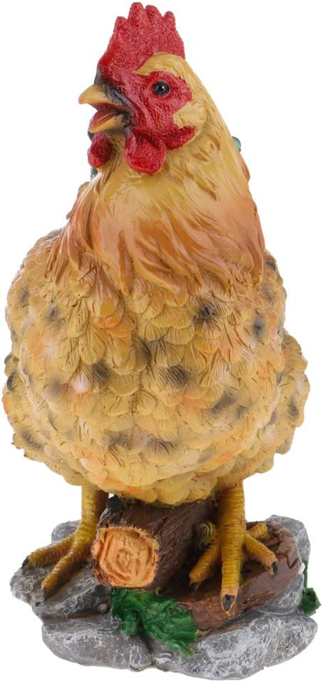 SM SunniMix 1 Set Lifelike Outdoor Lawn Ornament Decorative Chicken Family 8 Chicks+1 Hen Yard Garden Decor