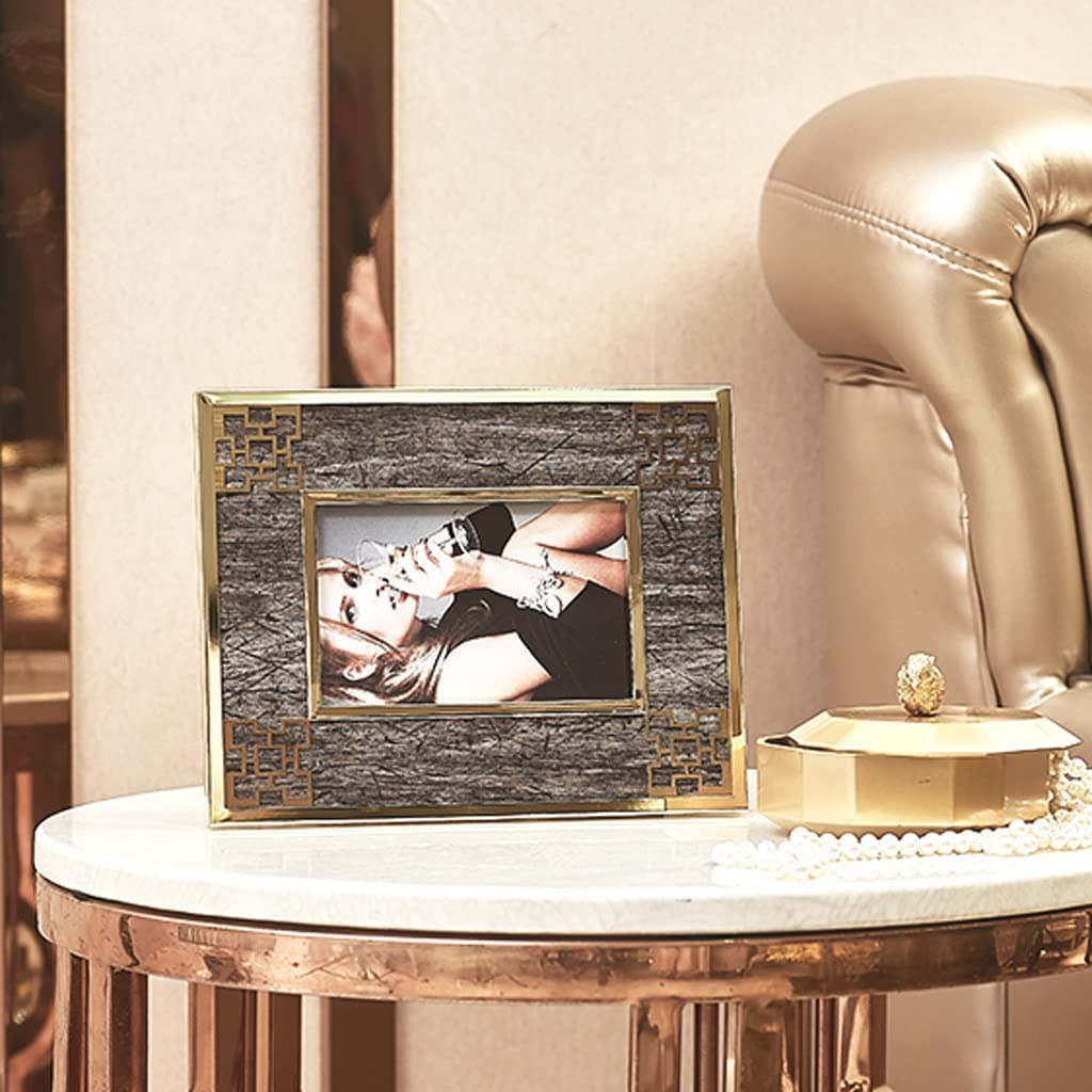 Prosta Ramka na Zdjęcia Metalowa Ramka Na Zdjęcia Dom Salon Kreatywny Model Pokój Sypialnia Gabinet Prostokątna Ramka Na Zdjęcia Klasyczna(A,7 inch)