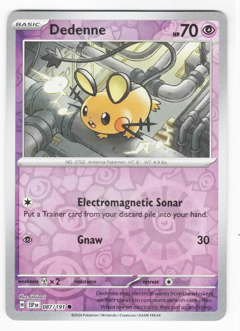 Amazon.com: Pokemon - Dedenne 087/191 – Surging Sparks – Reverse