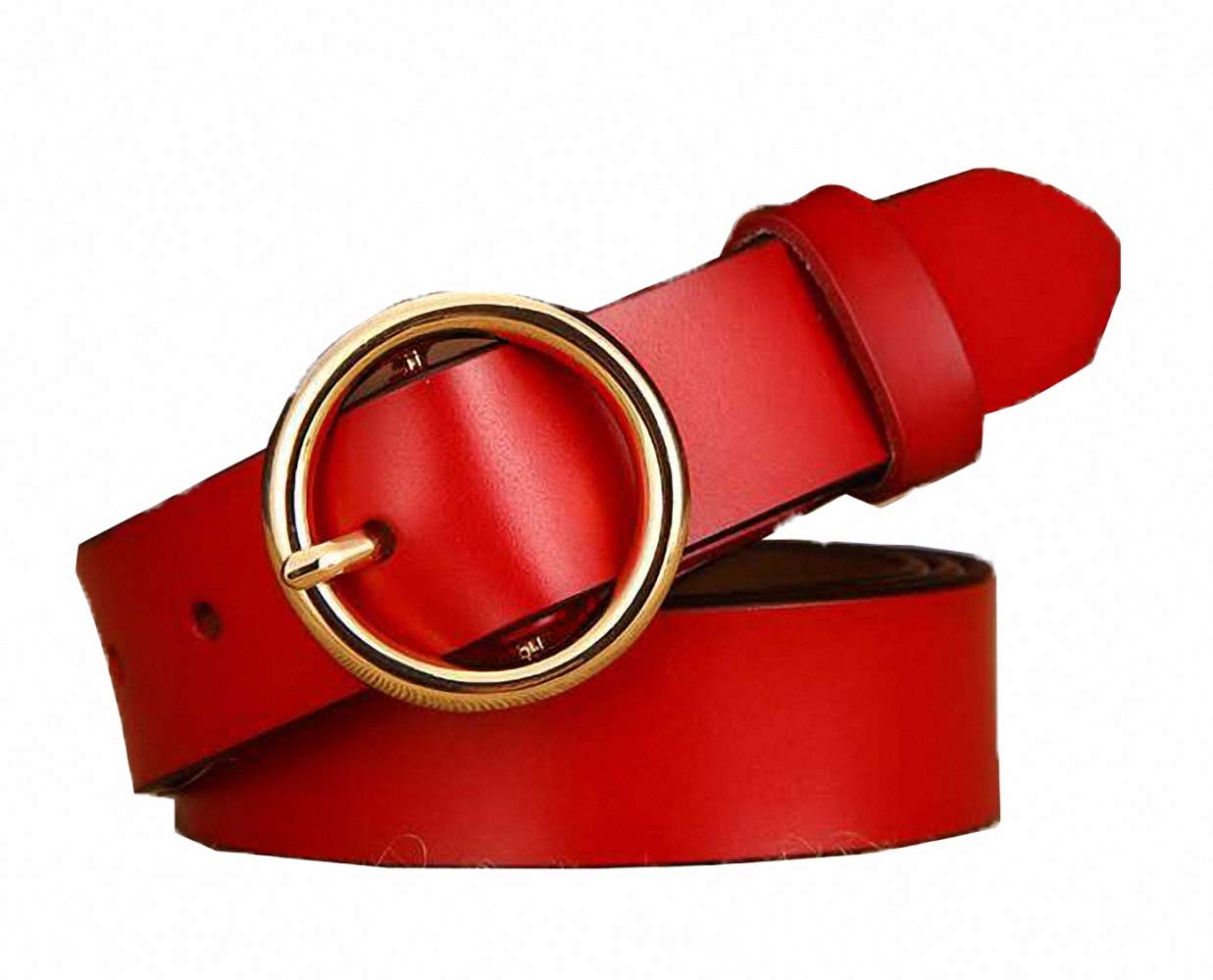 Women Leather Belt， Elastic Soft Wear-resistant Alloy Pin Buckle Ladies Belts for Jeans Pants