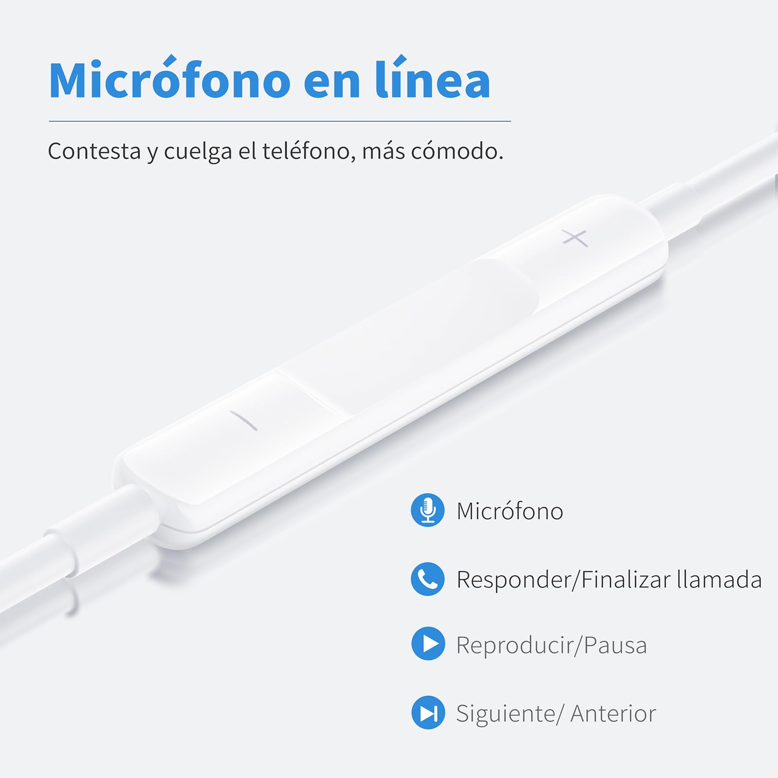 Auriculares In Ear para iPhone,Cascos con Aislamiento de Ruido Soporte Control de Volumen de Llamadas,Compatible con iPhone 14/14 Pro/13/13 Pro/12/11 Pro/7/8 Plus/XS/XR/X Soporta Todo el Sistema iOS - 5