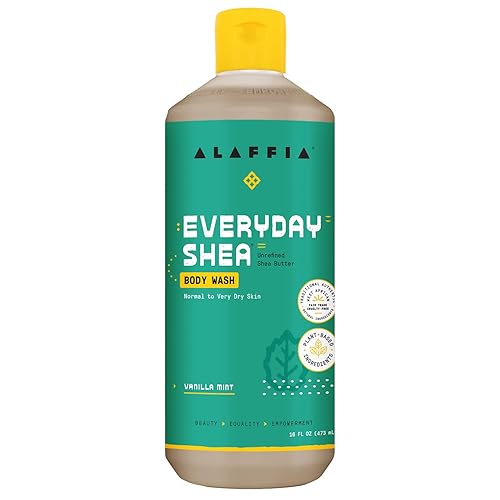 Alaffia EveryDay Shea Body Wash - Gel de ducha que ayuda naturalmente a hidratar y limpiar con aceites naturales, manteca de karité, neem y aceite