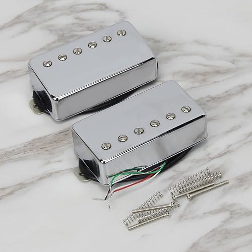 Miniatura 6 de FLEOR Alnico - Pastilla Humbucker para guitarra de 5 cables, 4 cables, 7-8K, ajuste cromado, pieza de guitarra LP