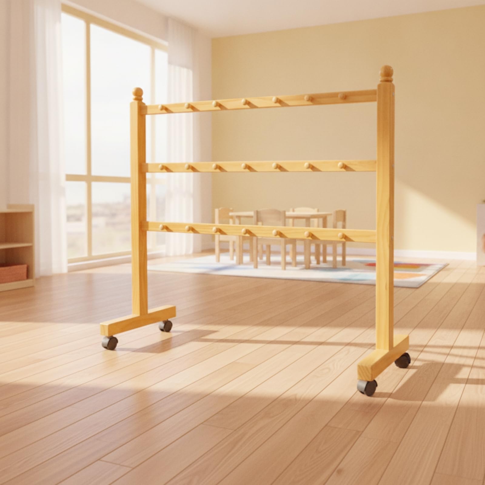 Toallero con RU | Minimalista, Toallero Infantil con Perillas Redonadas, Elegante, para Preescolares