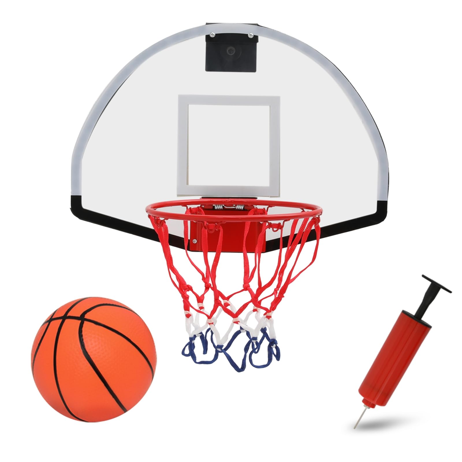 Photo 1 of Athena Collection Mini Basketball Hoop Indoor, Over The Door Small Basketball Hoop Backboard with 1 Balls and Pump for Youth and Adults Great for Home Office Dorm Gifts, Half-Circle, White