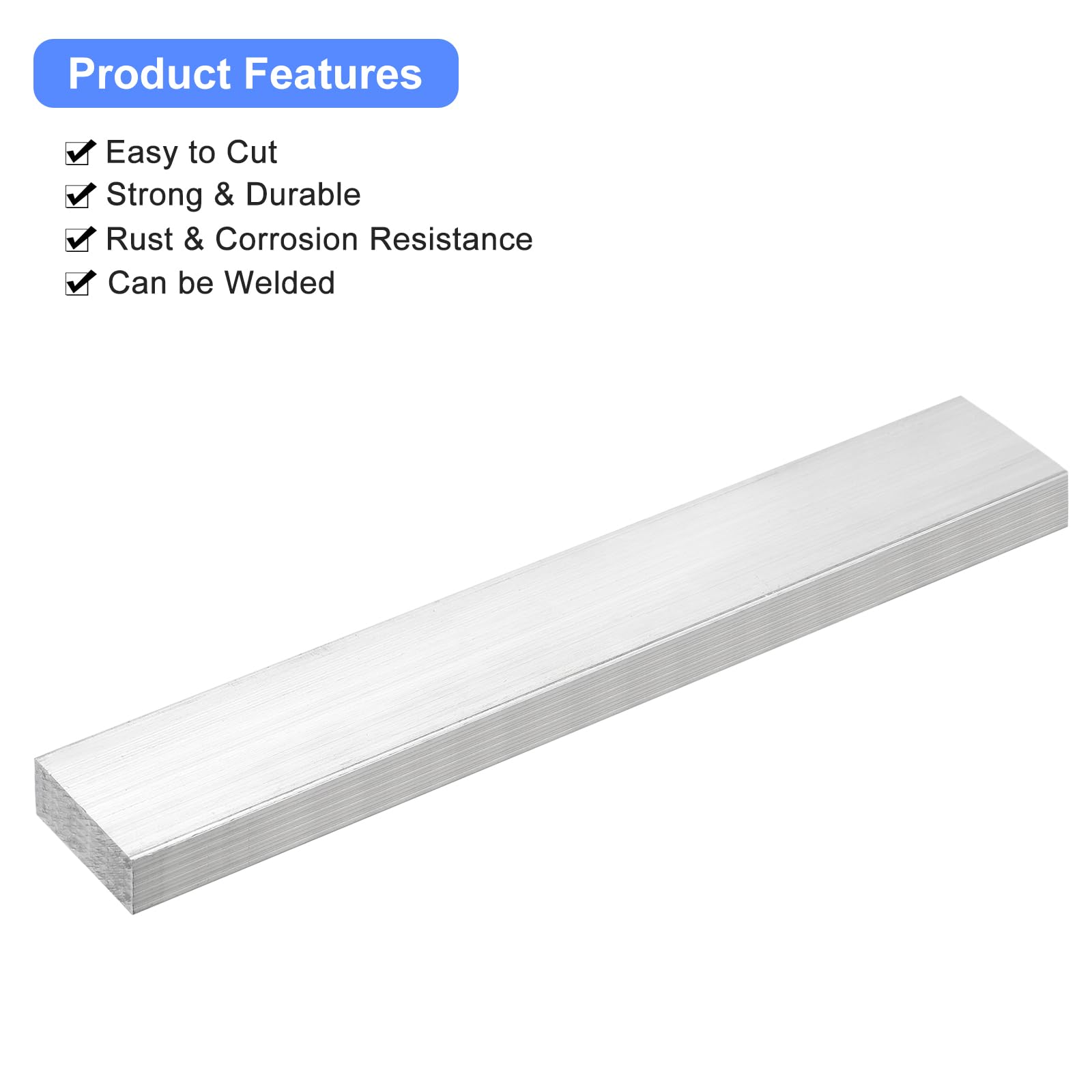 QUARKZMAN 6 stuks aluminium plat profiel 2 x 10 mm aluminium platte lijsten lengte 305 mm rechthoekig 6061 aluminium platte plaat aluminium rail lasbaar massief nieuw product voor industriële gebouwen