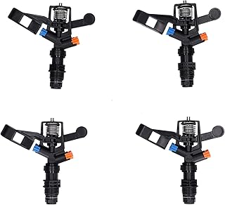 10Pcs Plastic Impact Sprinkler, Non-adjustable Pulsating Oscillating Watering Sprinkler, G1/2 Male Thread Rocking Arm Sprinkler 360° Rotating Lawn Sprinkler for Garden Supplies