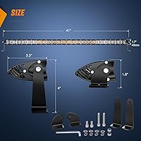 Vista 2 de Nilight - Barra de luz LED ámbar de 104 cm, 200 W, superdelgada, combo de haz reflector y puntual, 19000 lm, 3D, luces de conducción, antiniebla