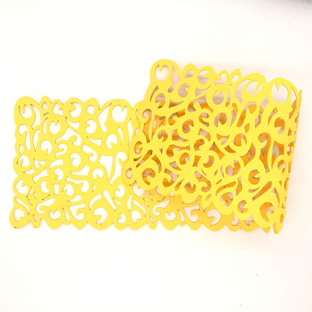 KSTORE Felt Tablecloth,Runner Placemats Table Mats Household Decorations,Yellow