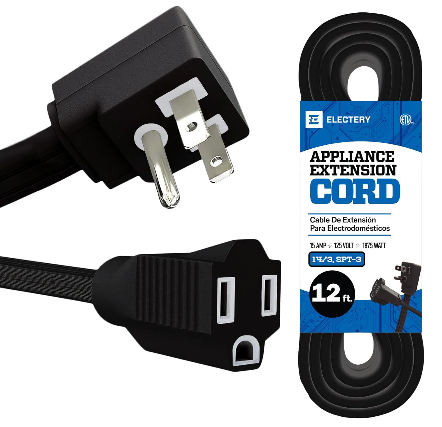 ELECTERY 12 Ft Extension Cord