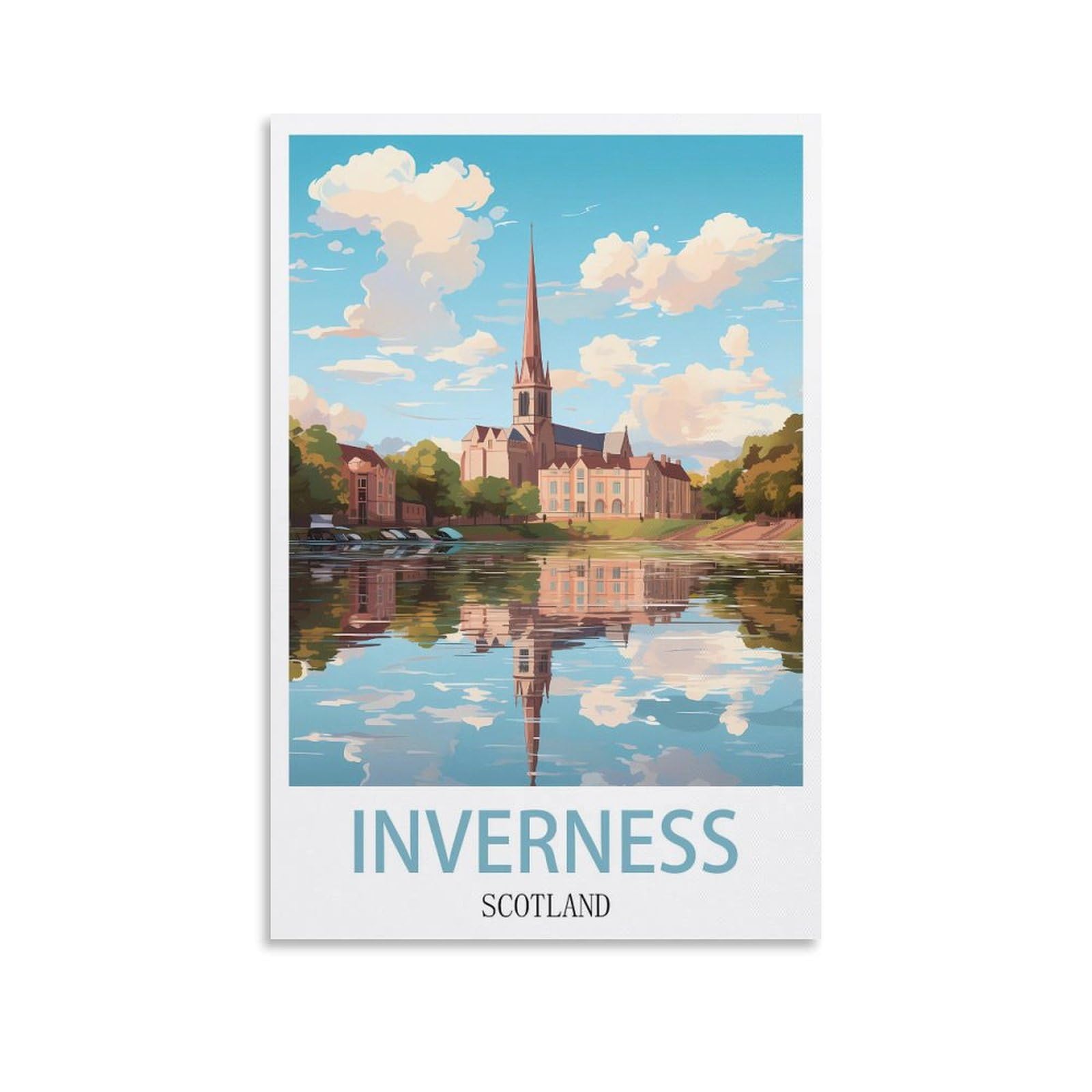 Vintage Metal Tin Sign,Inverness Scotlands,Vintage Tin Sign Metal Retro Art Wall Poster for Home Club Garden Decor 30x40cm