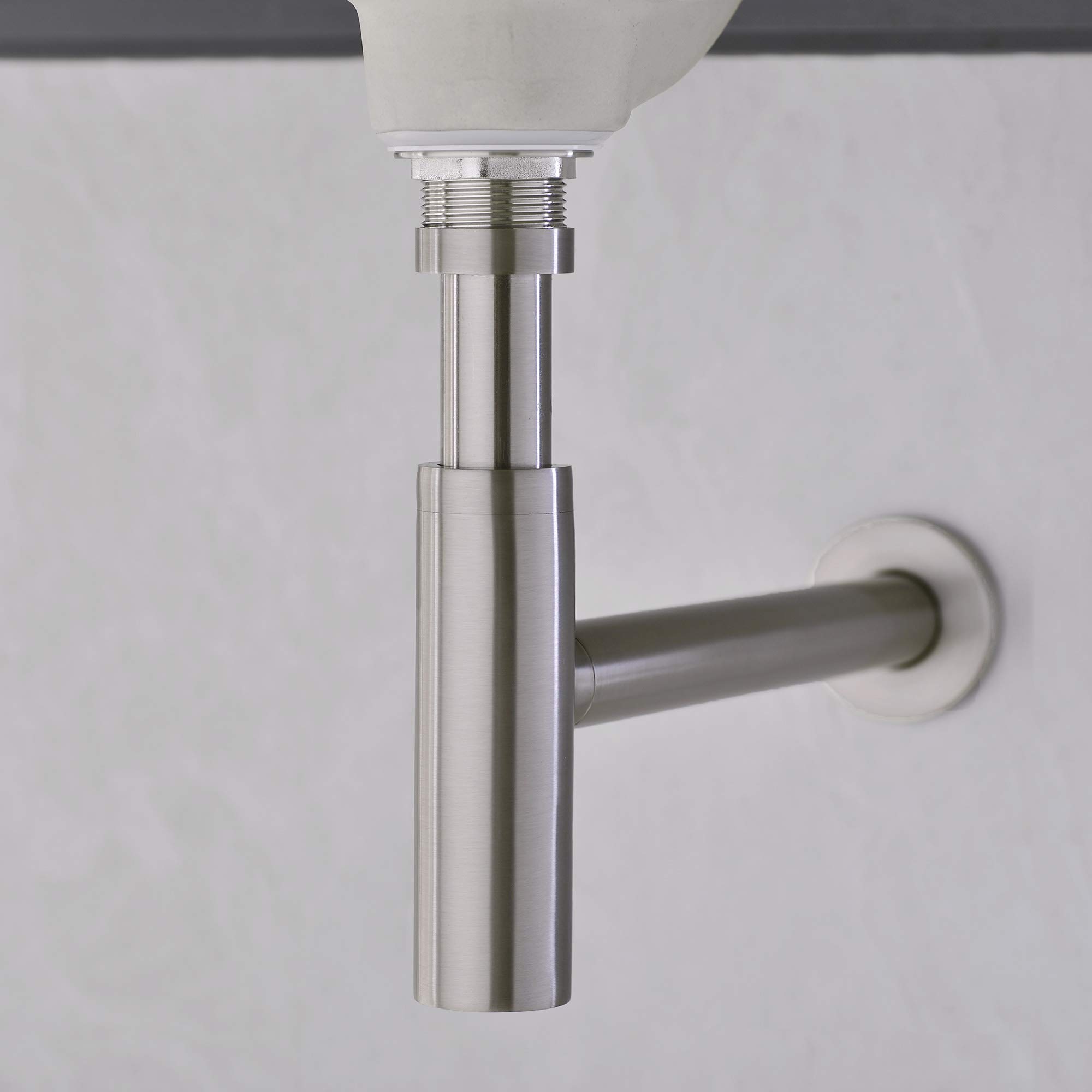 Orhemus All Brass Round Bottle P Trap, 1 1/4 Bathroom Basin Sink Waste