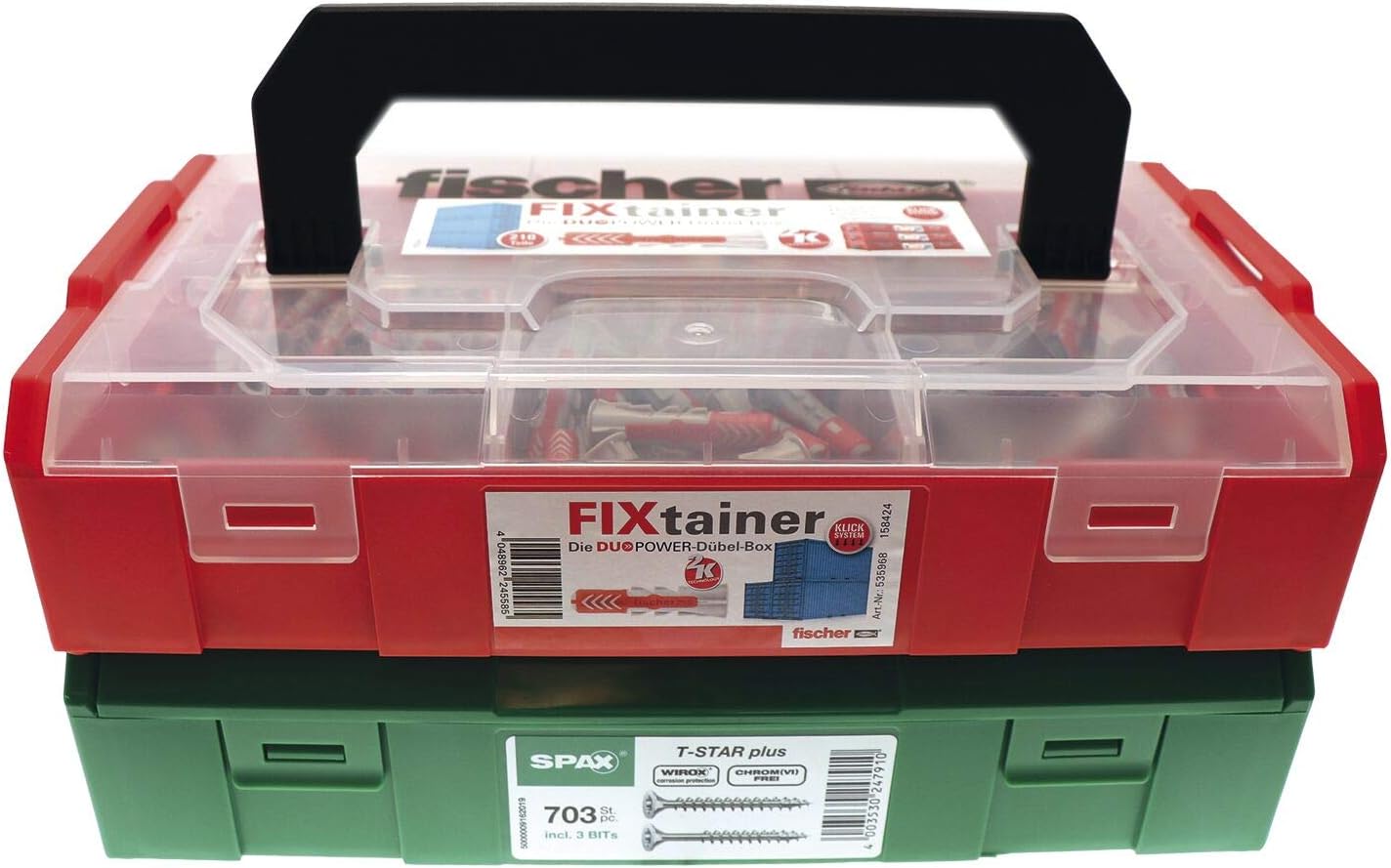 Secotec Fischer 118500218 Spax Dowels and Screw Set Red/Green