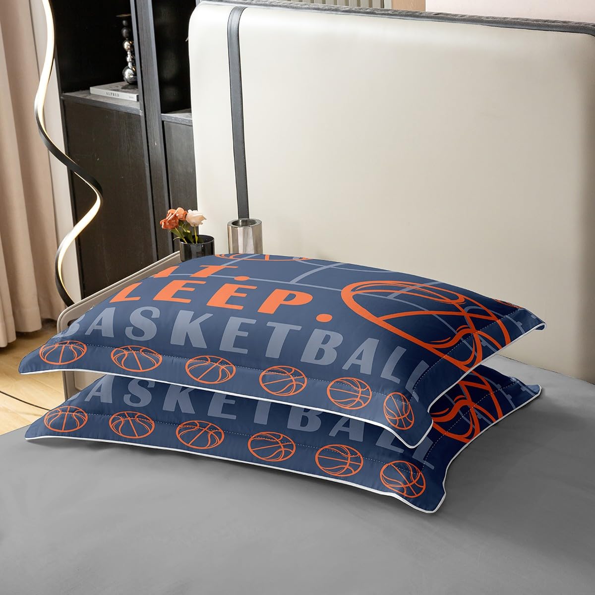 Basketball 100% Cotton Duvet Cover Double for Kids Teens Adults,Sport Ball Theme Bedding Set,Basketball Game Bed Set,Sports Lover Quilt Cover with 2 Pillow Shams Soft - Image 4