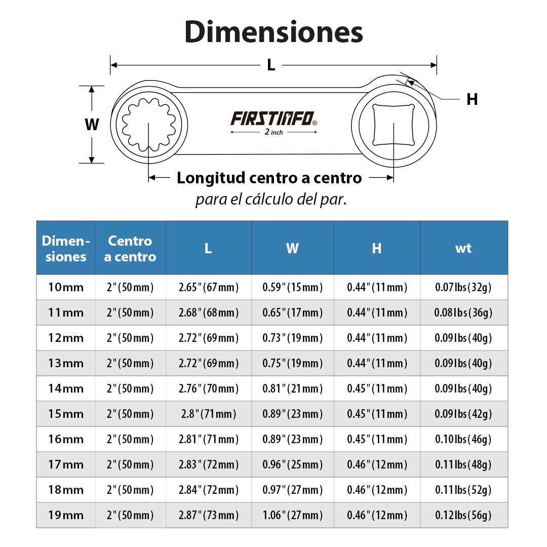 FIRSTINFO F3451A Juego de adaptadores de par métricos de 12 puntos con boca de estrella accionamiento de 3/8 pulgadas 10 piezas en acero cromo vanadio con bandeja de espuma EVA y estuche de transporte