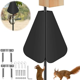 Dual Defense Squirrel Baffle, Wrap Around Squirrel Guard Baffle Conical Shaped Squirrel Baffle Slippery Surface Squirrel Guard Stopper Reusable for Outdoor Bird Feeder Pole Shepherd Hook