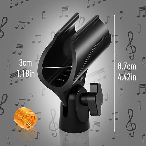 Miniatura 2 de 2 soportes para micrófono, soporte universal para micrófono, clip de micrófono ajustable, soporte de micrófono para soporte de micrófono, clip de