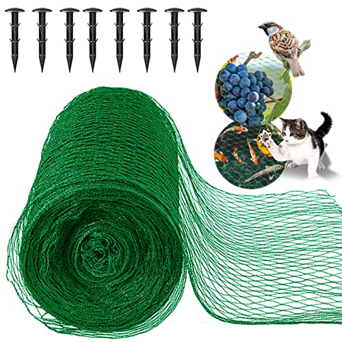 MAIYADUO - Vogelschutznetz 4M x 5M Vogelnetz, Kirschbaum Netz Engmaschig mit 8 PCS Erdnägel aus Kunststoff, Robust UV-beständig Netz für Garten, Teich, Balkon, Maschenweite 15mm x 15mm