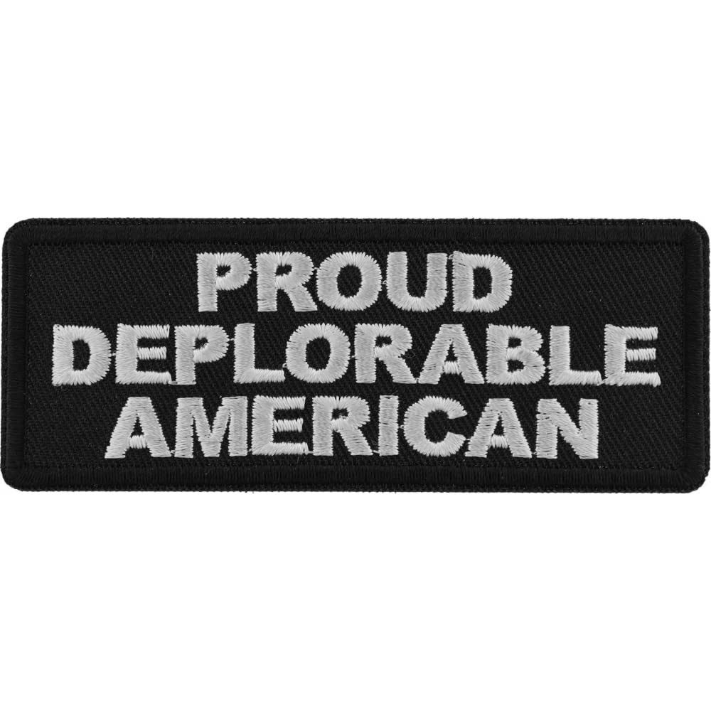 Proud Deplorable American Patch - 4x1.5 inch. Embroidered Iron on Patch