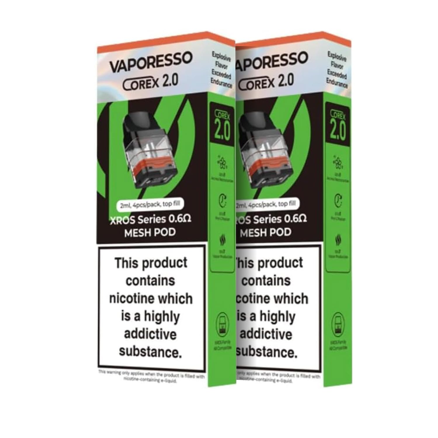 Vaporesso XROS Pods 8 Pack - [0.6 ohm] [BUNDLE DEAL] Replacement Pods for XROS Vape Device | Leak-Proof Design,for XROS 3 Pod Kit/XROS Pod Kit/XROS 2 Kit/XROS Mini Kit/XROS Nano Kit, No Nicotine
