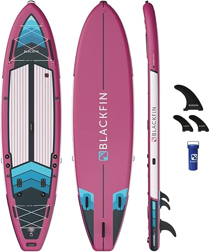 iROCKER Blackfin Model XL Inflatable Stand Up Paddle Board, 11'6" Long 34" Wide 6" Thickness SUP with Fins & Repair Kit
