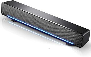 Soundbar,Professional Computer Speakers Multi-Function Stereo Surrounding Deep Bass Sound USB Wired Indoor Music Player Box 3.5mm Input for PC Cellphones (Black)