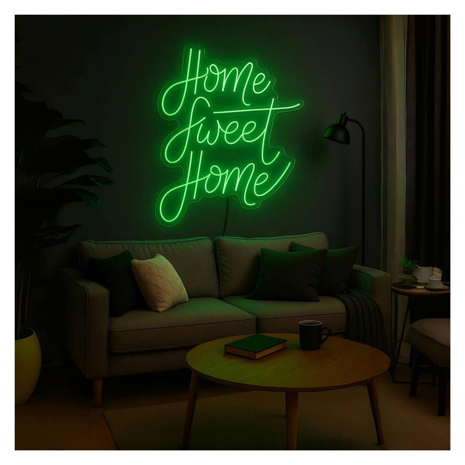 Shouxi F Sign Lamp Home Sweet Neon Sign, Suitable Or Living Room Or Bedroom Decor With Dimmable 53Cm