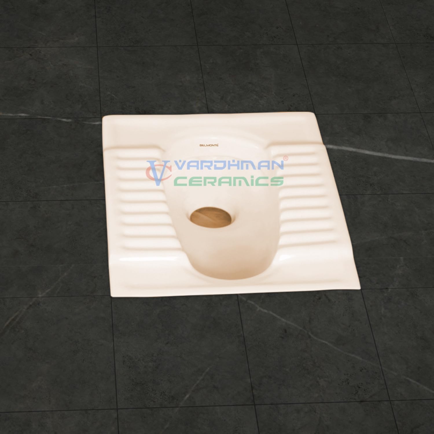 Premium Ceramic Indian Squat Toilet Pan | Heavy-Duty Floor Mount Orissa Pan | Anti-Skid Footrest, High Load Capacity, Glossy Stain-Resistant Finish | Durable Sanitary Ware for Home & Commercial(Ivory)