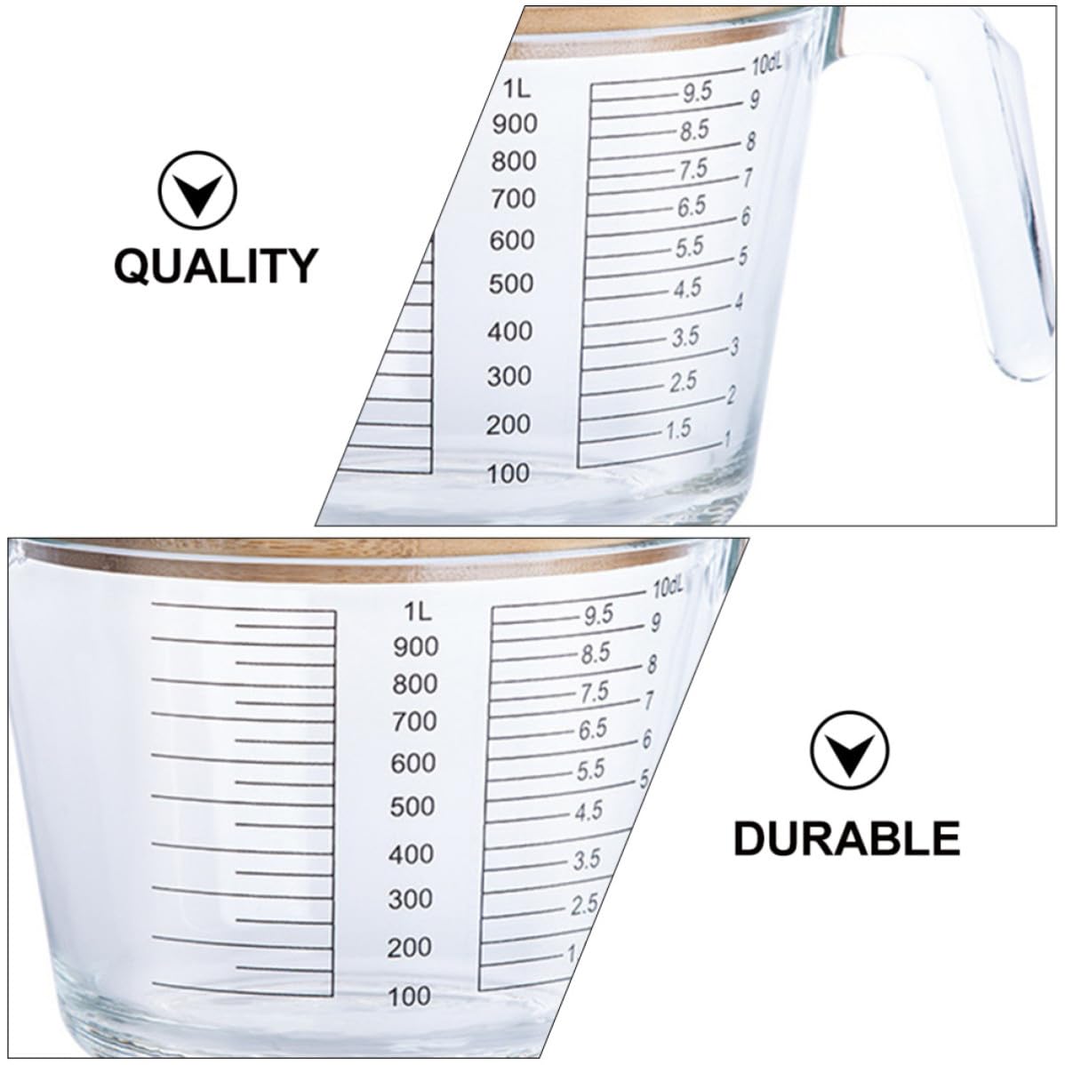 Taza Medidora de con Escala Graduada Resistente al Calor Fácil de Limpiar Adecuado para Medir y Jugo en Cocina Doméstica