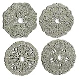 Grasslands Road Medallion Wall Décor - Art Wall Décor And Gift, Cement/Glass, 6 By 6 Inches, Set Of 4