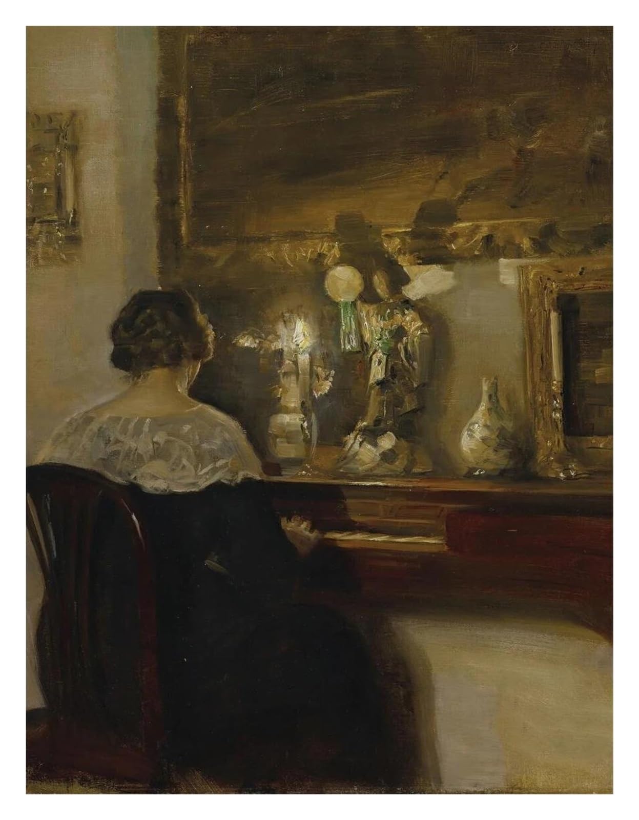 Tableau déco nature affiche portrait aristocratique vintage 20x30