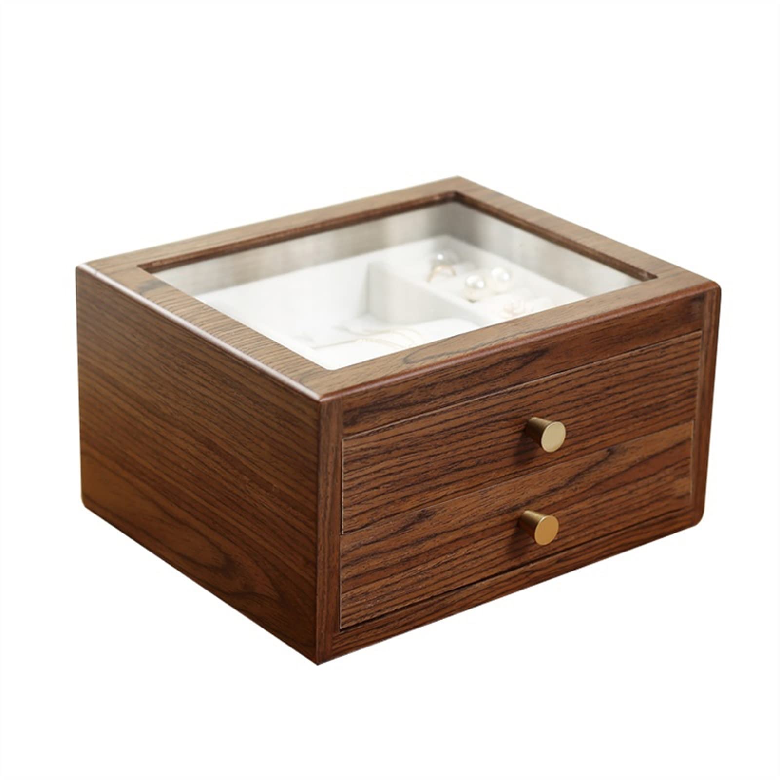 TIANQIHAO Jewelry Box Earrings Storage Jewelry Box Earrings Necklaces Hand Jewelry Large Capacity Household Jewelry Wooden Drawer Type For Bracelets Earrings Rings Necklaces Watche