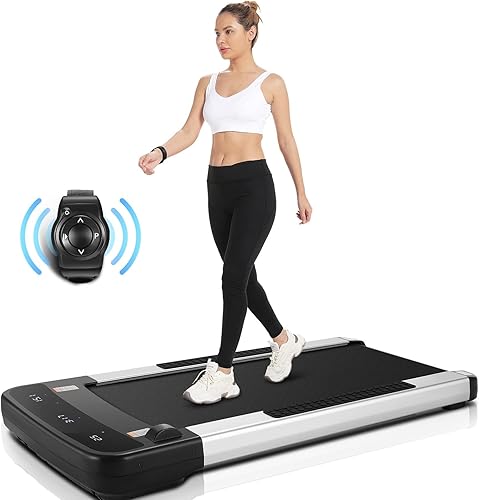 ANCHEER Under Desk Treadmill 300 lb Capacity Walking Pad Treadmill with Remote Electric Portable Treadmill with LCD Touch Display Installation-Free