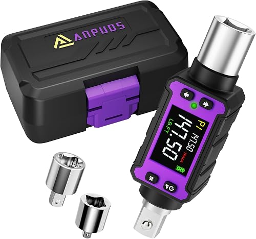 1/2" Digital Torque Adapter Set (2.9-147.6 Ft-lb / 4-200 Nm) | Slim Electronic Torque Wrench Converter for Confined Spaces, ±2% Accuracy Torque Meter for Automotive, Motorcycle Repair
