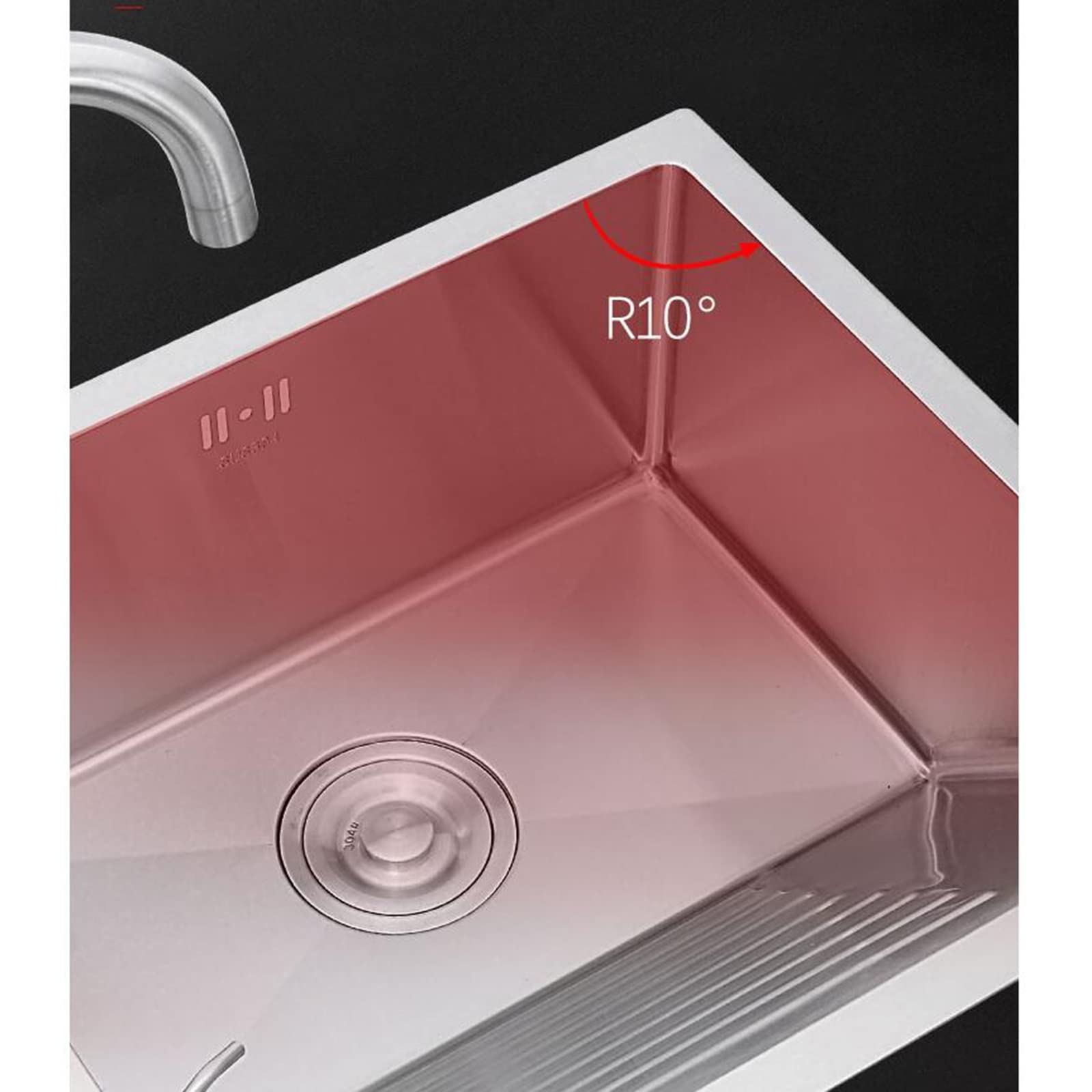 Fregaderos, Fregadero de Cocina Balcón Fregadero de Acero Inoxidable Fregadero Manual con Tabla de Lavar Fregadero Individual Fregadero de Lavandería Fregadero Multifuncional Engrosado/Plata1/