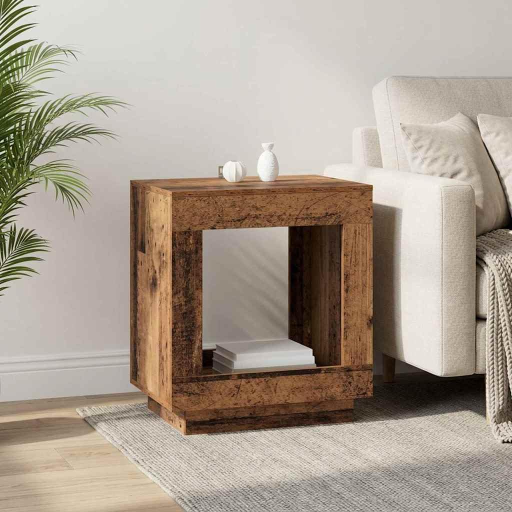 Tavolino effetto legno anticato, 60 x 40 x 65 cm, in legno