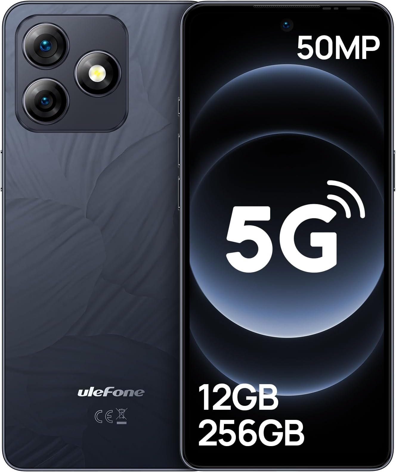 UlefoneNote 18 Ultra 5G Unlocked Smartphone (12+256GB), 50MP + 50MP + 32MP Camera, 6.78" FHD+ Display MediaTek Dimensity 720, 5450mAh Android 13 Dual SIM NFC IR Blaster Supported Mobile Phone- Black